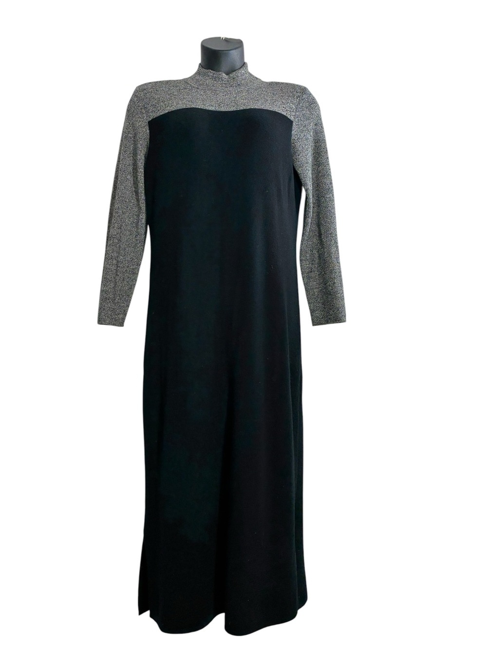 Vintage Talbots Merino Wool Black Maxi Sweater Dress